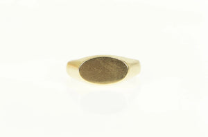 10K 1940's Vintage Oval Monogram Signet Plain Ring Yellow Gold