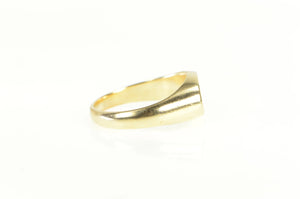 10K 1940's Vintage Oval Monogram Signet Plain Ring Yellow Gold