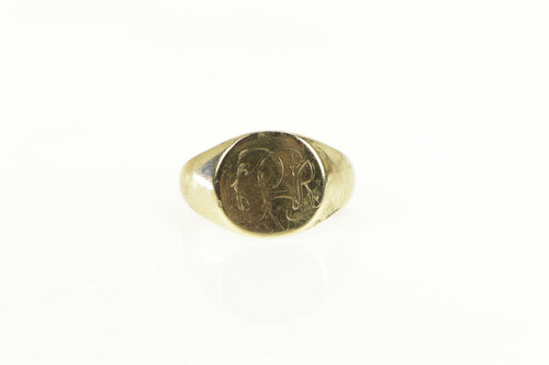 14K Victorian K R P Engraved Monogram Signet Ring Yellow Gold