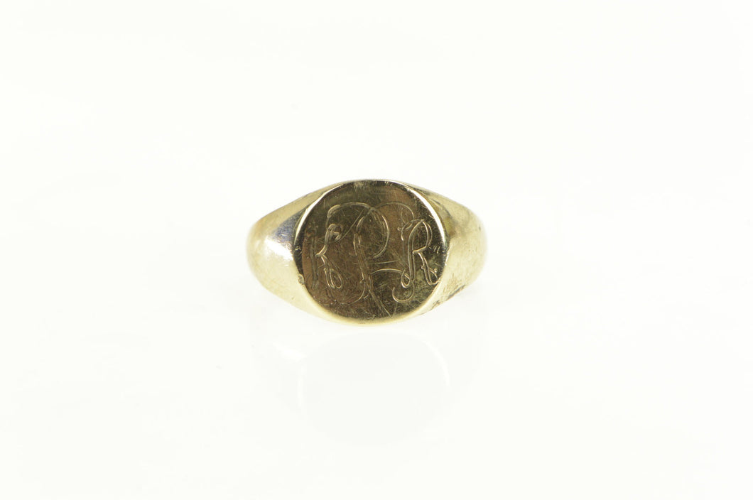 14K Victorian K R P Engraved Monogram Signet Ring Yellow Gold