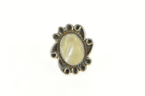 Sterling Silver Mother of Pearl Southwestern Ornate Ring