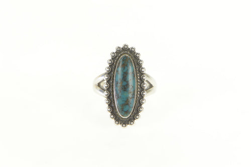 Sterling Silver Oval Turquoise Cabochon Southwestern Ring