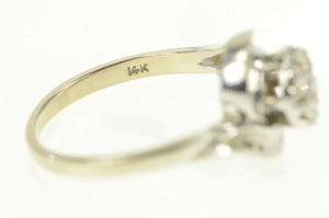 14K 0.21 Ctw Round Diamond Cluster Vintage Ring White Gold