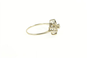 14K 0.25 Ctw Diamond Floral Cluster Promise Ring White Gold