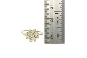 14K 0.25 Ctw Diamond Floral Cluster Promise Ring White Gold