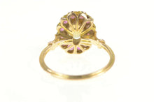 Load image into Gallery viewer, 14K 1.35 Ctw Victorian Natural Opal Ruby Halo Ring Yellow Gold