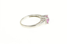 Load image into Gallery viewer, 10K Cushion Pink Sapphire Diamond Accent Ring White Gold