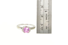 Load image into Gallery viewer, 10K Cushion Pink Sapphire Diamond Accent Ring White Gold
