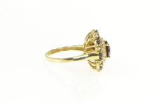 Load image into Gallery viewer, 14K 5.50 Ctw Garnet Seed Pearl Round Cocktail Ring Yellow Gold