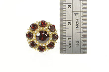 Load image into Gallery viewer, 14K 5.50 Ctw Garnet Seed Pearl Round Cocktail Ring Yellow Gold