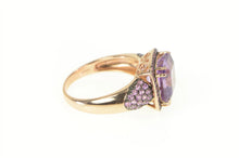 Load image into Gallery viewer, 14K 5.85 Ctw Amethyst Tourmaline Pave Statement Ring Rose Gold