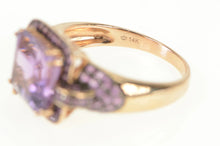 Load image into Gallery viewer, 14K 5.85 Ctw Amethyst Tourmaline Pave Statement Ring Rose Gold