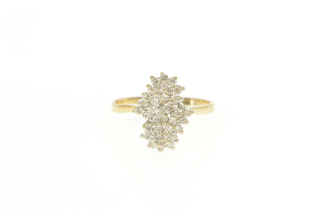 14K 0.50 Ctw Diamond Cluster Vintage Statement Ring Yellow Gold