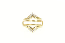 Load image into Gallery viewer, 14K 0.21 Ctw Diamond Chevron Wedding Band Guard Ring Yellow Gold