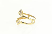 Load image into Gallery viewer, 14K 0.21 Ctw Diamond Chevron Wedding Band Guard Ring Yellow Gold