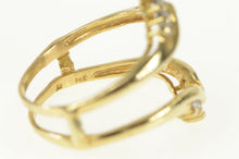 Load image into Gallery viewer, 14K 0.21 Ctw Diamond Chevron Wedding Band Guard Ring Yellow Gold