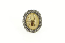 Load image into Gallery viewer, Sterling Silver Resin Encased Brown Recluse Spider Artisan Ring