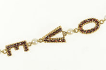 Load image into Gallery viewer, 14K 4.00 Ctw Garnet I Love You Message Pearl Bracelet 7.25&quot; Yellow Gold