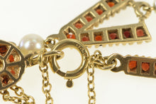 Load image into Gallery viewer, 14K 4.00 Ctw Garnet I Love You Message Pearl Bracelet 7.25&quot; Yellow Gold