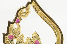 Load image into Gallery viewer, 14K Ruby Diamond Cluster Heart Love Symbol Pendant Yellow Gold