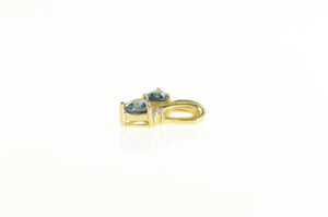 10K Trillion London Blue Topaz Diamond Accent Pendant Yellow Gold