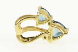 10K Trillion London Blue Topaz Diamond Accent Pendant Yellow Gold