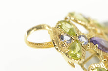Load image into Gallery viewer, 14K Amethyst Tanzanite Peridot Citrine Cross Pendant Yellow Gold