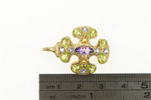 Load image into Gallery viewer, 14K Amethyst Tanzanite Peridot Citrine Cross Pendant Yellow Gold