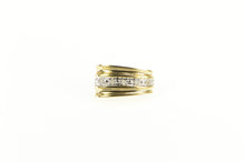 Load image into Gallery viewer, 14K Diamond Striped Squared Graduated Slide Pendant Yellow Gold