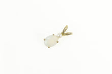 Load image into Gallery viewer, 14K Oval Opal Seed Pearl Accent Statement Pendant Yellow Gold