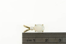 Load image into Gallery viewer, 14K Oval Opal Seed Pearl Accent Statement Pendant Yellow Gold