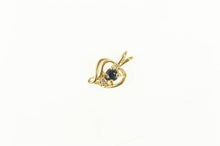 Load image into Gallery viewer, 14K Sapphire Diamond Accent Heart Love Symbol Pendant Yellow Gold