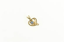 Load image into Gallery viewer, 14K Sapphire Diamond Accent Heart Love Symbol Pendant Yellow Gold