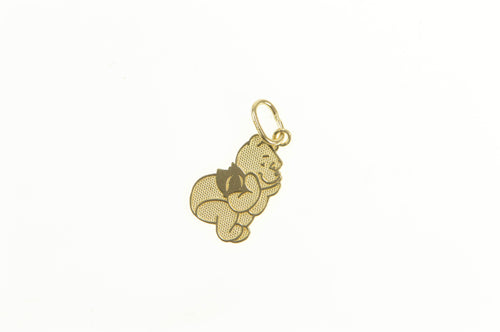 10K Winnie The Pooh Walt Disney Character Charm/Pendant Yellow Gold