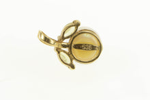 Load image into Gallery viewer, 14K Pearl Peridot Accent Flower Fruit Vintage Pendant Yellow Gold