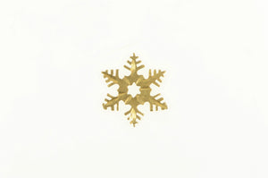 14K Snow Flake Diamond Cut Winter Season Symbol Charm/Pendant Yellow Gold