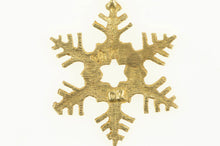 Load image into Gallery viewer, 14K Snow Flake Diamond Cut Winter Season Symbol Charm/Pendant Yellow Gold