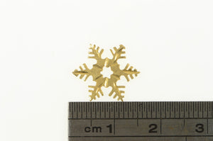 14K Snow Flake Diamond Cut Winter Season Symbol Charm/Pendant Yellow Gold