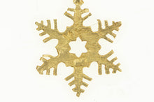 Load image into Gallery viewer, 14K Snow Flake Diamond Cut Winter Season Symbol Charm/Pendant Yellow Gold