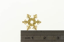 Load image into Gallery viewer, 14K Snow Flake Diamond Cut Winter Season Symbol Charm/Pendant Yellow Gold