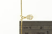 Load image into Gallery viewer, 14K Pear Solitaire Squared Chain Cubic Zirconia Necklace 18.25&quot; Yellow Gold