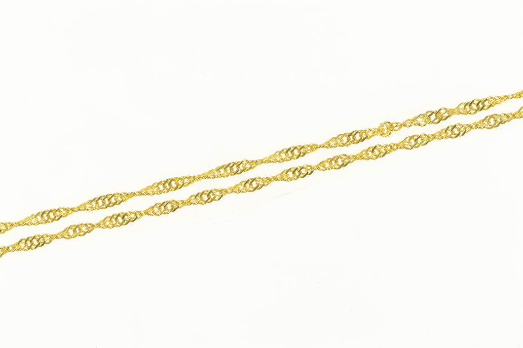 14K 1.3mm Rolling Herringbone Twist Link Chain Necklace 24
