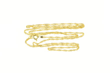 Load image into Gallery viewer, 14K 1.3mm Rolling Herringbone Twist Link Chain Necklace 24&quot; Yellow Gold