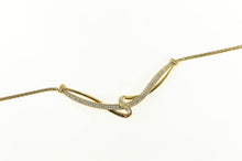 Load image into Gallery viewer, Sterling Silver Diamond Loop Curved Bar Statement Chain Necklace 18&quot;