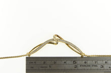 Load image into Gallery viewer, Sterling Silver Diamond Loop Curved Bar Statement Chain Necklace 18&quot;