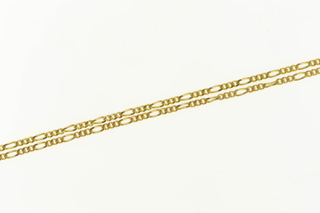 14K 1.2mm Figaro Chain Classic Link Vintage Necklace 24.5