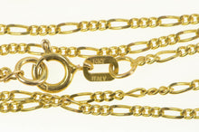 Load image into Gallery viewer, 14K 1.2mm Figaro Chain Classic Link Vintage Necklace 24.5&quot; Yellow Gold