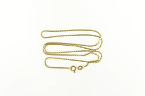 14K 1.2mm Rounded Box Vintage Square Chain Necklace 18.25" Yellow Gold