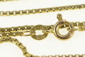 14K 1.2mm Rounded Box Vintage Square Chain Necklace 18.25" Yellow Gold