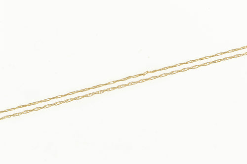 14K 0.8mm Simple Woven Cable Chain Link Vintage Necklace 19.25